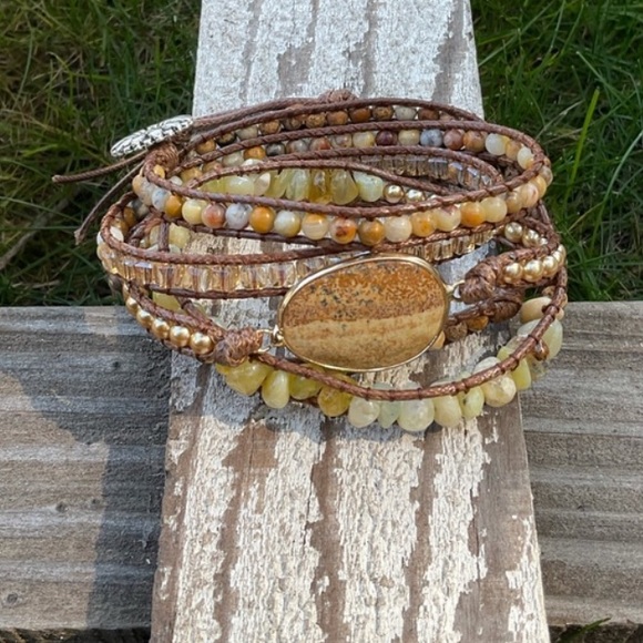 Evie Mossy Weave Wrap Beaded Bracelet New - Picture 10 of 10